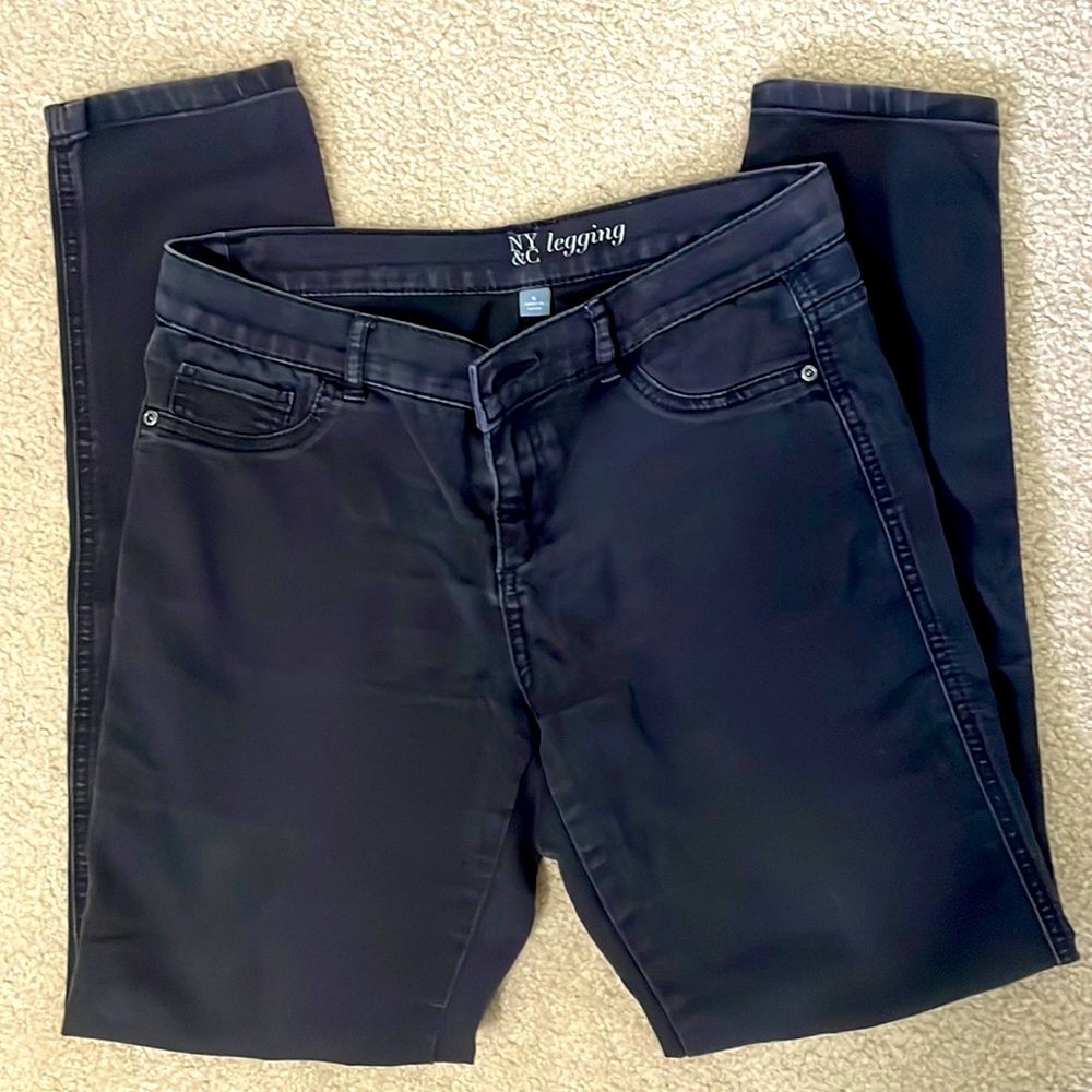 New York & Company Light Black Jean Leggings, Size 6, Great Condition!